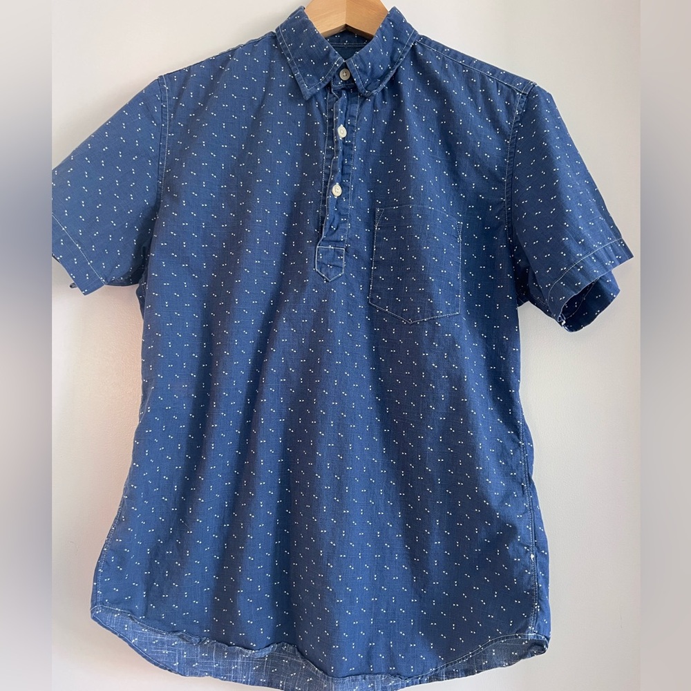 J Crew Blue Short Sleeve Shirt